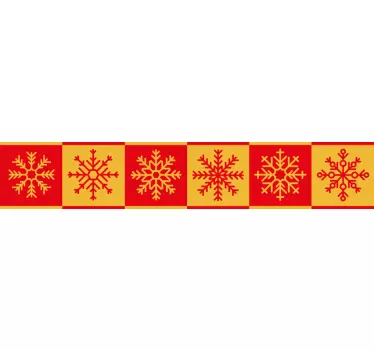 Greca adesiva motivo a fiocco di neve festivo - TenStickers