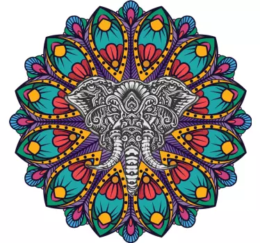 Adesivo decorativo motivo mandala elefante - TenStickers
