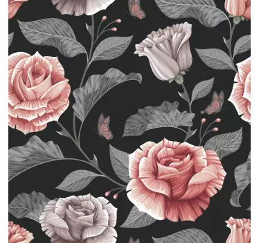 Adesivo decorativo motivo rosa elegante - TenStickers