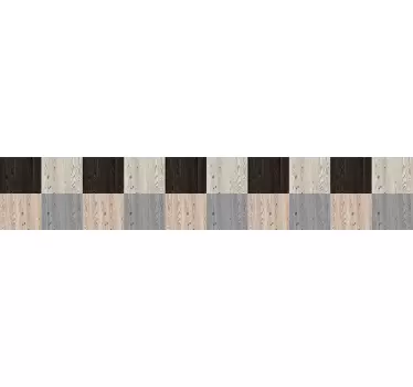 Greca adesiva motivo pannello in legno - TenStickers
