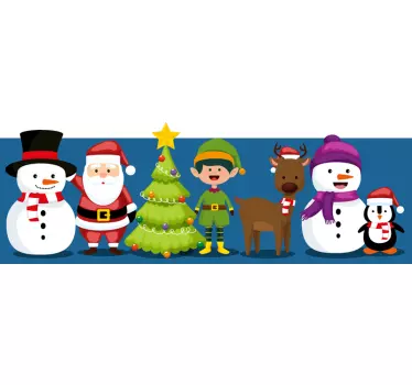 Greca adesiva personaggi festivi delle vacanze - TenStickers