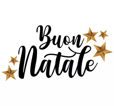 Vetrofania Natale Buon Natale in italiano - TenStickers