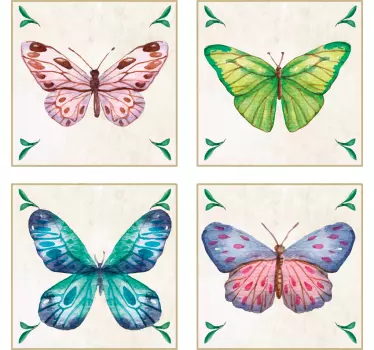 Adesivo per piastrella Farfalle - TenStickers