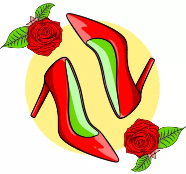 Adesivo murale rugby tacchi alti alla moda - TenStickers