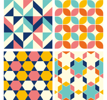 Adesivo per piastrella Intricate piastrelle colorate - TenStickers