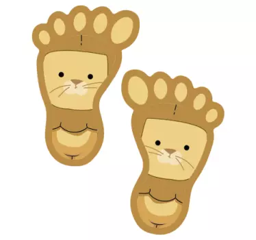 Adesivo per pavimento Impronte di animali carini - TenStickers