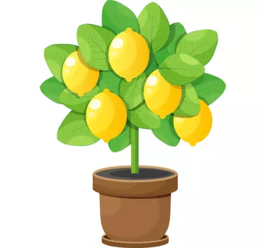 Adesivo frutta Carino albero di limone - TenStickers