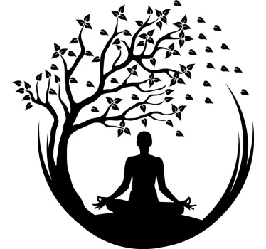 Sticker albero Albero di yoga - TenStickers