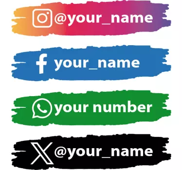 Stickers Icone social media personalizzate - TenStickers