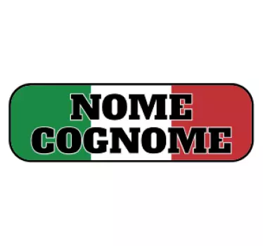 Adesivo auto Bandiera italiana con nome e cognome  - TenStickers