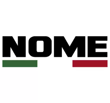 Adesivo per auto bandiera italiana e nome personalizzabile - TenStickers