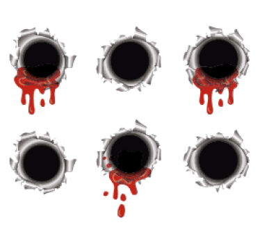 Adesivo auto Fori di proiettile con sangue - TenStickers