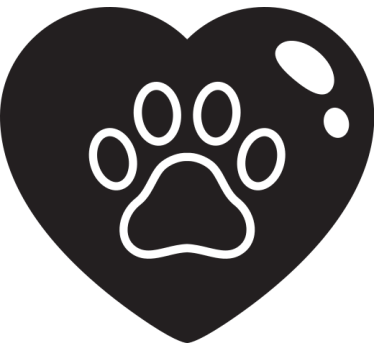 Adesivo auto Zampe di cane nel grande cuore - TenStickers