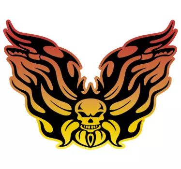 Adesivo moto ali di teschio infuocate - TenStickers