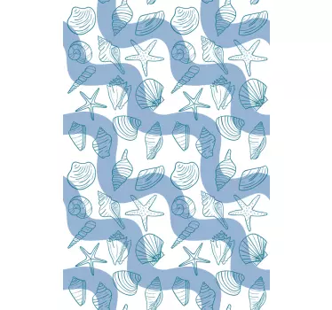 Adesivo per box doccia motivi con conchiglie - TenStickers