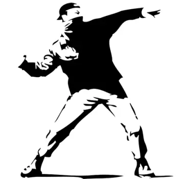 Skin adesiva portatile Bansky rivoluzione - TenStickers