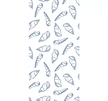 Adesivo per box doccia elegante motivo a conchiglia - TenStickers