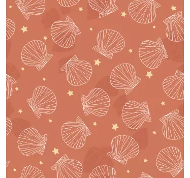 Adesivo decorativo sfondo con motivo a conchiglia - TenStickers