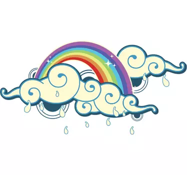 Skin adesiva portatile nuvole arcobaleno - TenStickers
