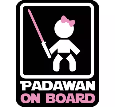 Adesivo per auto bebè Padawan a bordo - TenStickers