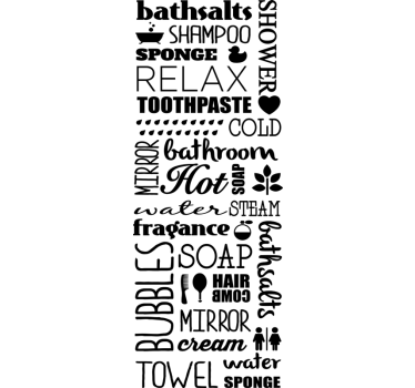 Adesivo per box doccia Bagno nuvola di parole - TenStickers