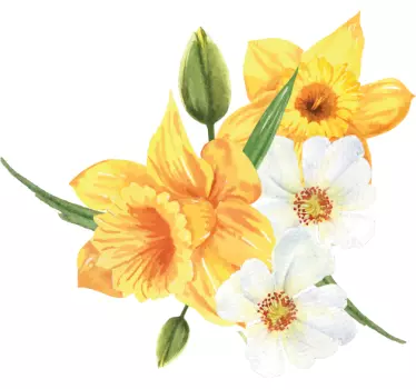 Adesivo fiore Narciso giallo - TenStickers