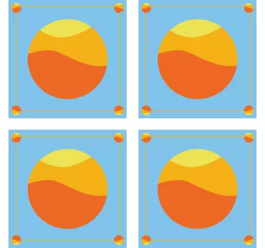 Adesivo geometrico cerchi geometrici colorati - TenStickers