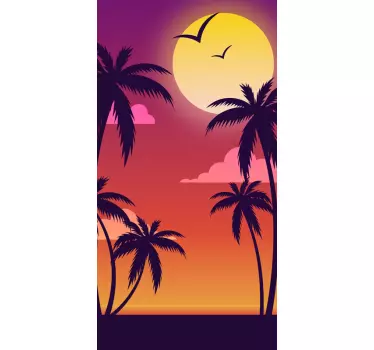 Adesivo Huawei paesaggio tropicale al tramonto - TenStickers