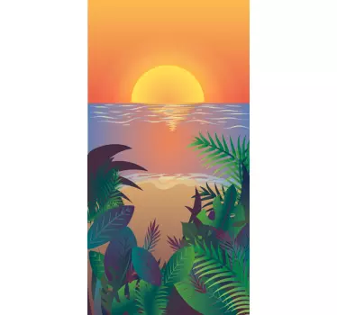 Adesivo samsung paesaggio tropicale al tramonto - TenStickers