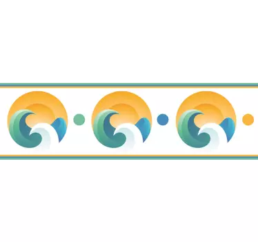 Greca adesiva onde e cerchi - TenStickers