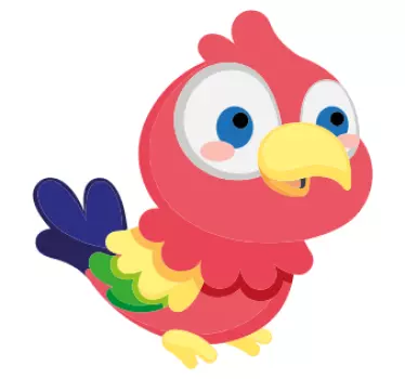 Sticker animale pappagallo colorato dei cartoni animati - TenStickers
