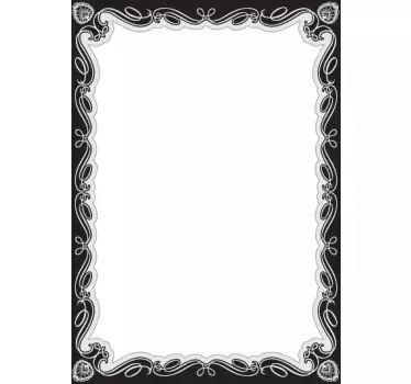 Adesivo lavagna cancellabile cornice art decò - TenStickers