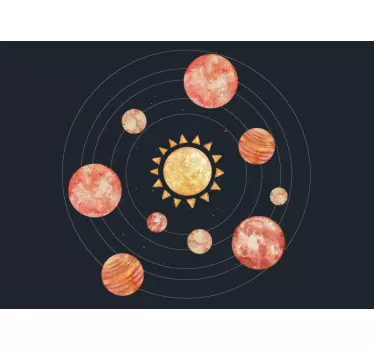 Adesivo per laptop progettazione del sistema solare - TenStickers
