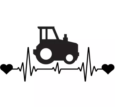 Adesivo auto Battito cardiaco del trattore - TenStickers