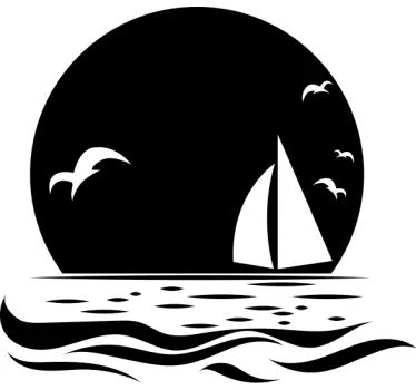 Adesivo per camper barca a vela con tramonto - TenStickers