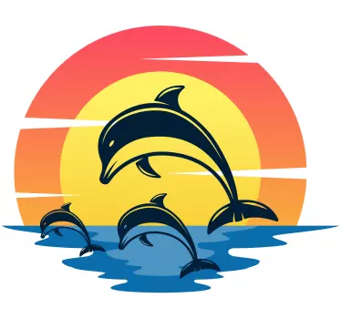 Adesivo per camper delfini al tramonto - TenStickers