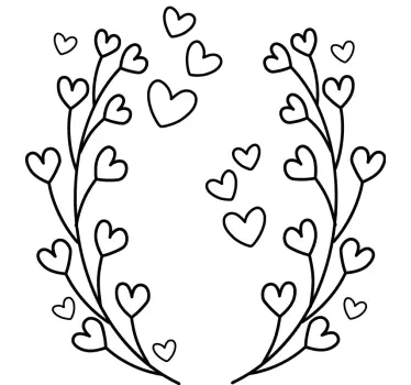 Sticker albero Amore albero del cuore - TenStickers