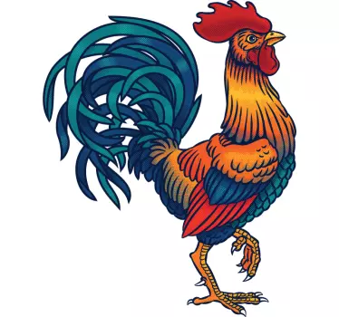 Sticker uccello Feroce gallo - TenStickers