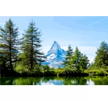 Wall sticker natura Cervino montagna neve - TenStickers