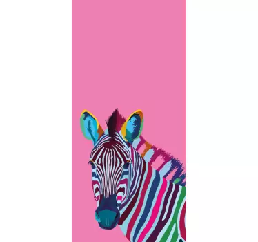 Adesivo samsung testa di zebra colorata - TenStickers