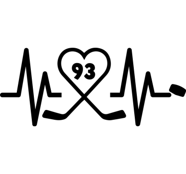 Adesivo per auto battito cardiaco hockey - TenStickers