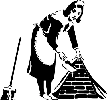 Adesivo arte Donna che pulisce banksy - TenStickers