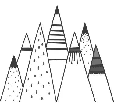 Adesivo geometrico forme di picchi montani - TenStickers