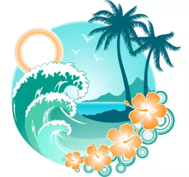 Sticker decorativo paradiso esotico - TenStickers