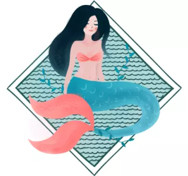 Adesivo per box doccia design grafico sirena - TenStickers
