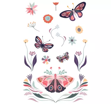 Adesivo per box doccia emblema farfalla vivace - TenStickers