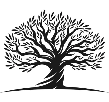Adesivo murale albero silhouette elegante - TenStickers