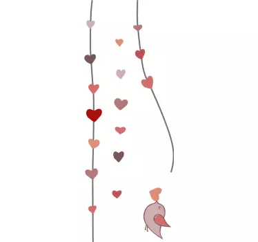 Adesivo bambini uccellino con cuore - TenStickers