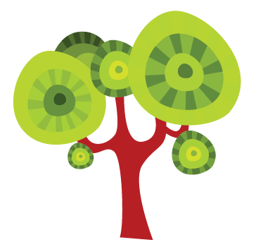 Sticker decorativo albero a chiome tonde - TenStickers