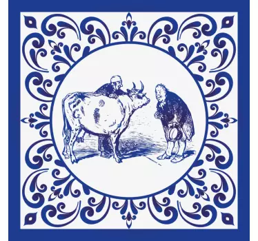 Adesivo animale scena di fattoria vintage - TenStickers